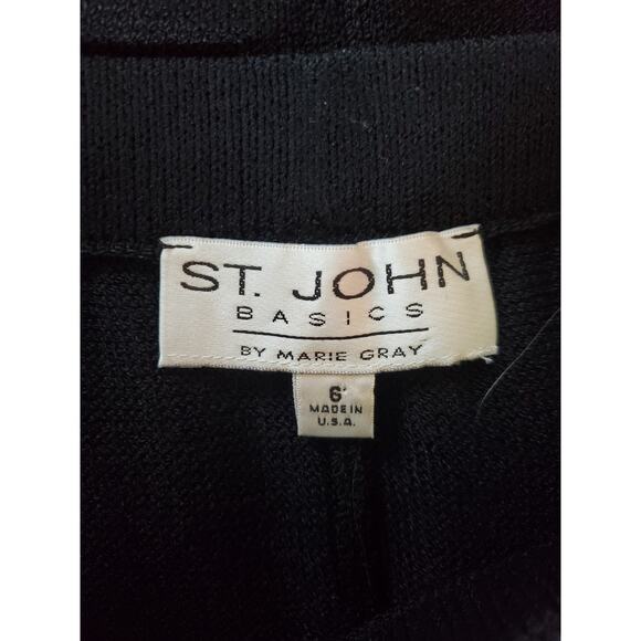 St. John Basics by Marie Gray Knitted Midi Skirt Black Size 6 Casual - Picture 4 of 4